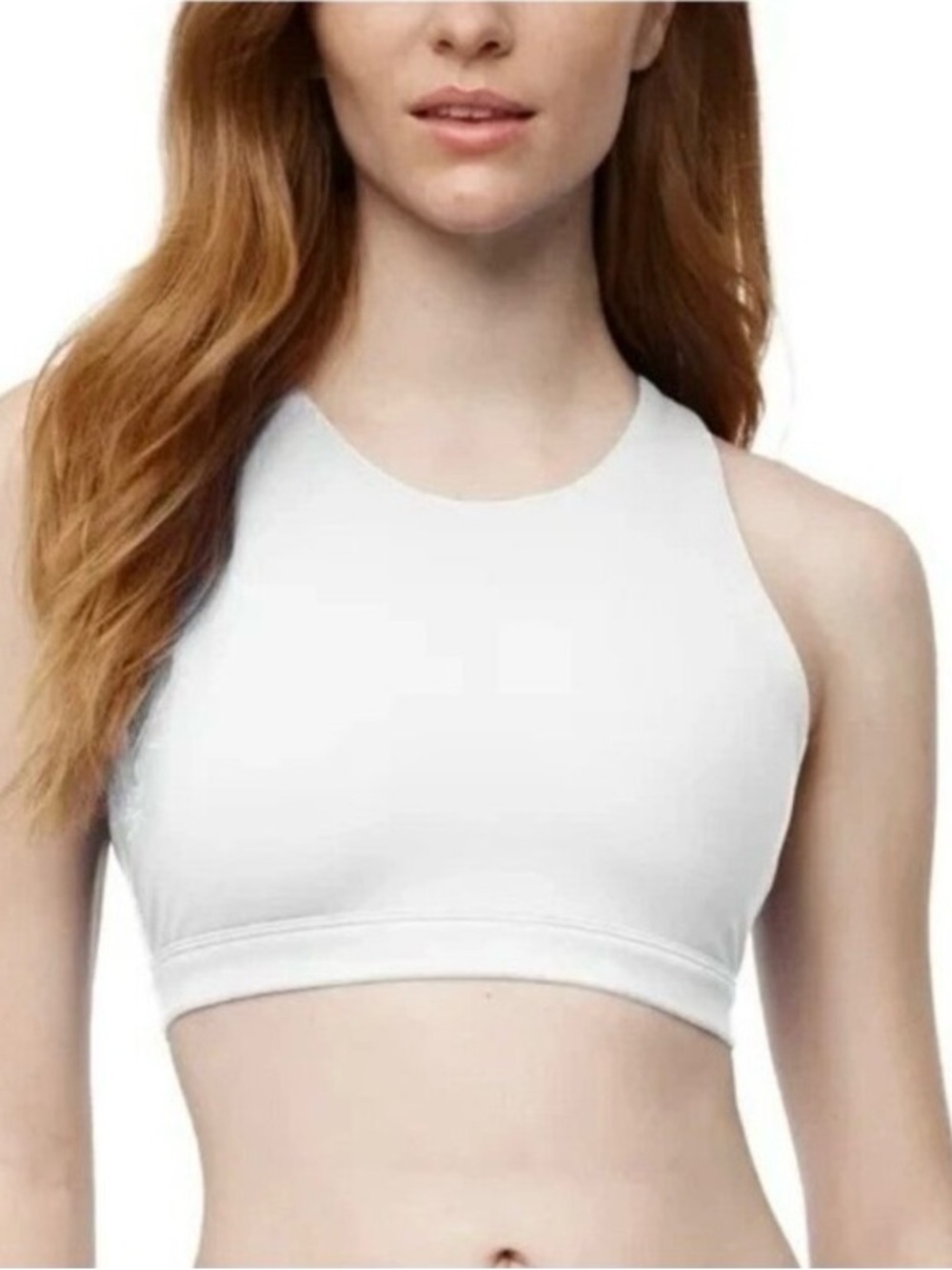 Gap High-Neck Racerback Sports Bra Size XL White GapFit